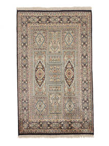  Kashmir Ren Silke Teppe 77X128 Ekte Orientalsk Håndknyttet Mørk Brun/Svart (Silke, India)