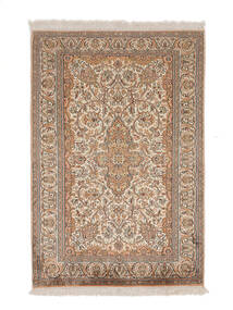  Kashmir Ren Silke Teppe 82X122 Ekte Orientalsk Håndknyttet Mørk Brun/Brun (Silke, India)