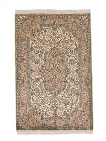  Kashmir Ren Silke Teppe 84X128 Ekte Orientalsk Håndknyttet Mørk Brun/Brun (Silke, India)