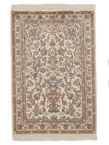  Kashmir Ren Silke Teppe 64X96 Ekte Orientalsk Håndknyttet Mørk Brun/Brun (Silke, India)