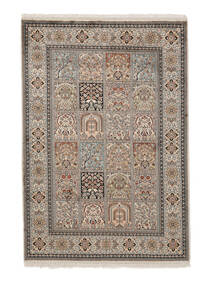  Kashmir Ren Silke Teppe 127X185 Ekte Orientalsk Håndknyttet Mørk Brun/Mørk Grå (Silke, India)