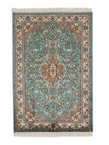  Kashmir Ren Silke Teppe 66X99 Ekte Orientalsk Håndknyttet Svart/Mørk Brun (Silke, India)