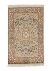  Kashmir Ren Silke Teppe 60X95 Ekte Orientalsk Håndknyttet Brun/Mørk Brun (Silke, India)