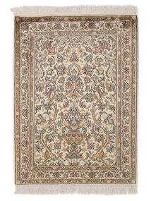  Kashmir Ren Silke Teppe 65X90 Ekte Orientalsk Håndknyttet Mørk Brun/Lysbrun (Silke, India)