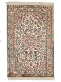  Kashmir Ren Silke Teppe 62X95 Ekte Orientalsk Håndknyttet Mørk Brun/Brun (Silke, India)
