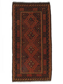  104X200 Afghan Vintage Kelim Teppe Svart/Mørk Rød Afghanistan 