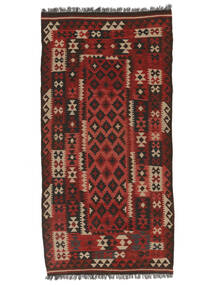  Afghan Vintage Kelim Teppe 100X198 Ekte Orientalsk Håndvevd Mørk Rød, Svart (Ull, Afghanistan)