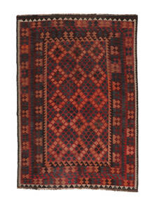  Afghan Vintage Kelim Teppe 190X268 Ekte Orientalsk Håndvevd Svart/Mørk Brun (Ull, Afghanistan)