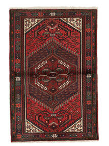  Hamadan Teppe 105X157 Ekte Orientalsk Håndknyttet Svart, Mørk Rød (Ull, Persia/Iran)