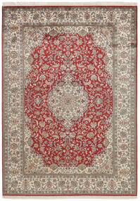  Kashmir Ren Silke Teppe 155X216 Ekte Orientalsk Håndknyttet Mørk Brun/Mørk Rød (Silke, India)