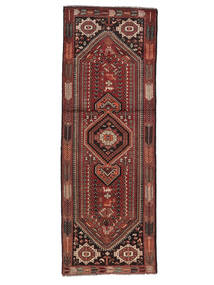 Shiraz Teppe 110X306 Ekte Orientalsk Håndknyttet Teppeløpere Mørk Rød/Svart (Ull, )