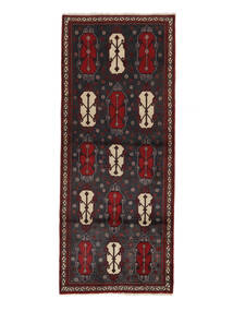  Afshar Teppe 105X255 Ekte Orientalsk Håndknyttet Teppeløpere Svart/Mørk Rød (Ull, )