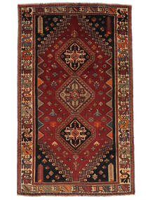  Shiraz Teppe 115X192 Ekte Orientalsk Håndknyttet Svart/Mørk Rød (Ull, )