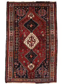  Shiraz Teppe 160X245 Ekte Orientalsk Håndknyttet Svart/Mørk Rød (Ull, )
