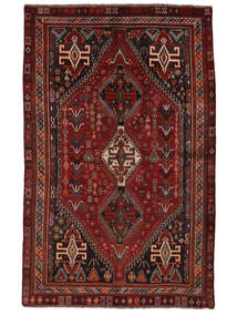  Shiraz Teppe 155X245 Ekte Orientalsk Håndknyttet Svart/Mørk Rød (Ull, )