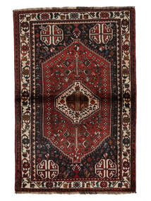  Shiraz Teppe 108X163 Ekte Orientalsk Håndknyttet Svart/Mørk Rød (Ull, )