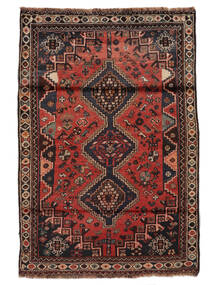  Shiraz Teppe 110X166 Ekte Orientalsk Håndknyttet Svart/Mørk Rød (Ull, )