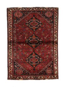  Shiraz Teppe 113X160 Ekte Orientalsk Håndknyttet Svart, Mørk Rød (Ull, Persia/Iran)