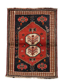  Ghashghai Teppe 103X145 Ekte Orientalsk Håndknyttet Svart/Mørk Rød (Ull, Persia/Iran)