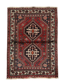  Shiraz Teppe 117X162 Ekte Orientalsk Håndknyttet Svart, Mørk Rød (Ull, Persia/Iran)