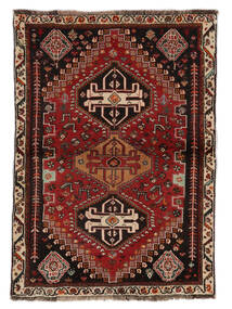  Shiraz Teppe 105X150 Ekte Orientalsk Håndknyttet Svart/Mørk Brun (Ull, Persia/Iran)
