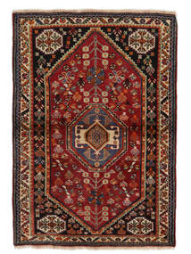 Shiraz Teppe 110X160 Svart/Mørk Rød (Ull, Persia/Iran)
