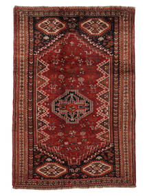  Shiraz Teppe 125X184 Ekte Orientalsk Håndknyttet Svart/Mørk Brun (Ull, Persia/Iran)