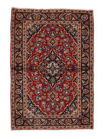 Keshan Teppe 100X145 Ekte Orientalsk Håndknyttet Svart, Mørk Rød (Ull, Persia/Iran)