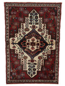  Hamadan Teppe 107X160 Ekte Orientalsk Håndknyttet Svart, Mørk Rød (Ull, Persia/Iran)