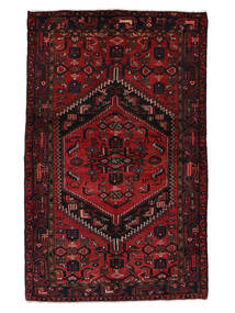  Hamadan Teppe 144X232 Ekte Orientalsk Håndknyttet Svart/Mørk Rød (Ull, Persia/Iran)