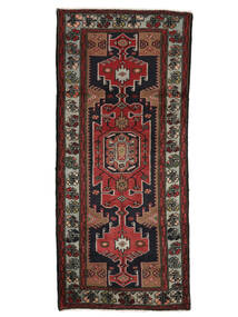 Hamadan Teppe 80X179 Ekte Orientalsk Håndknyttet Teppeløpere Svart/Mørk Brun (Ull, Persia/Iran)
