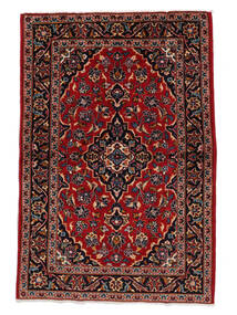  Keshan Teppe 100X146 Ekte Orientalsk Håndknyttet Svart/Mørk Rød (Ull, Persia/Iran)