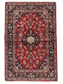  Keshan Teppe 100X150 Ekte Orientalsk Håndknyttet Svart/Mørk Rød (Ull, Persia/Iran)