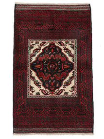  Beluch Teppe 95X140 Ekte Orientalsk Håndknyttet Svart, Mørk Rød (Ull, Persia/Iran)