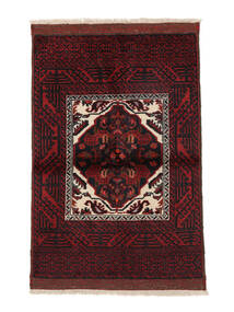  Beluch Teppe 90X130 Ekte Orientalsk Håndknyttet Svart, Mørk Rød (Ull, Persia/Iran)