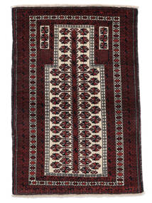  Beluch Teppe 94X142 Ekte Orientalsk Håndknyttet Svart, Brun (Ull, Persia/Iran)