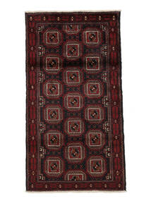  Beluch Teppe 95X180 Ekte Orientalsk Håndknyttet Svart (Ull, Persia/Iran)