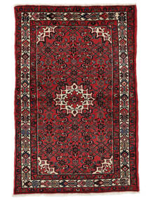  Hosseinabad Teppe 110X165 Ekte Orientalsk Håndknyttet Svart/Mørk Rød (Ull, )