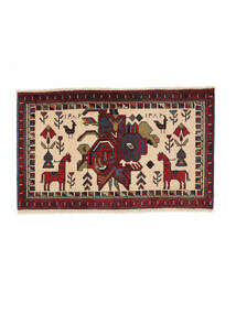 Afshar/Sirjan Teppe 58X95 Ekte Orientalsk Håndknyttet Svart, Mørk Rød (Ull, Persia/Iran)