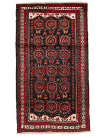  Persisk Beluch Teppe 100X185 Svart/Mørk Rød 
