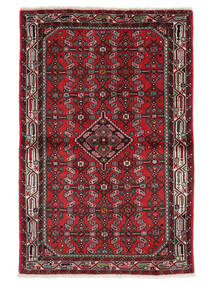  Hosseinabad Teppe 100X156 Ekte Orientalsk Håndknyttet Svart/Mørk Rød (Ull, Persia/Iran)