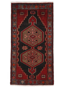  Hamadan Teppe 77X150 Ekte Orientalsk Håndknyttet Svart/Mørk Brun (Ull, Persia/Iran)