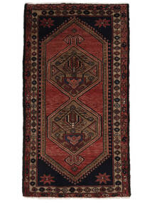  Hamadan Teppe 83X152 Ekte Orientalsk Håndknyttet Svart/Mørk Brun (Ull, Persia/Iran)