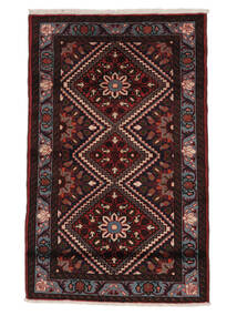  Hamadan Teppe 78X125 Ekte Orientalsk Håndknyttet Svart/Mørk Brun (Ull, Persia/Iran)
