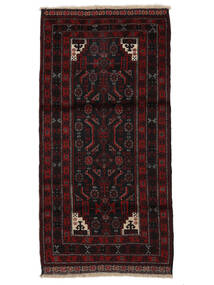  Beluch Teppe 92X173 Ekte Orientalsk Håndknyttet Svart, Mørk Rød (Ull, Persia/Iran)