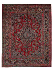  Mashad Teppe 313X400 Ekte Orientalsk Håndknyttet Svart/Mørk Brun Stort (Ull, Persia/Iran)