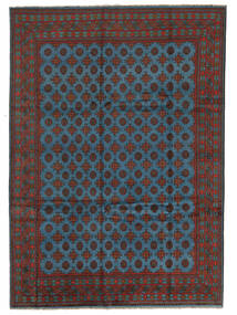  Afghan Teppe 247X348 Ekte Orientalsk Håndknyttet Svart/Mørk Blå (Ull, Afghanistan)
