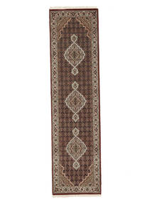  Tabriz Royal Teppe 80X306 Ekte Orientalsk Håndknyttet Teppeløpere Mørk Brun/Svart ( India)
