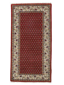 Mir Indisk Teppe 70X140 Ekte Orientalsk Håndknyttet Svart/Mørk Brun (Ull, India)