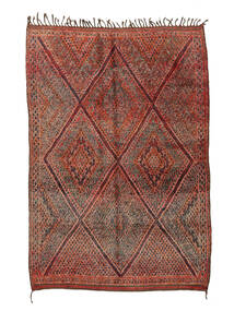  Berber Moroccan - Mid Atlas Vintage Teppe 210X306 Ekte Moderne Håndknyttet Mørk Rød/Brun (Ull, )